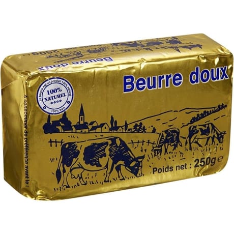Beurre plaquette doux 250g