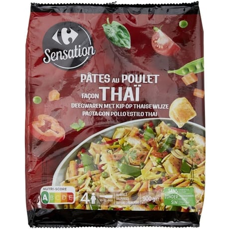 Carrefour sensation pâtes au poulet façon thai 900g