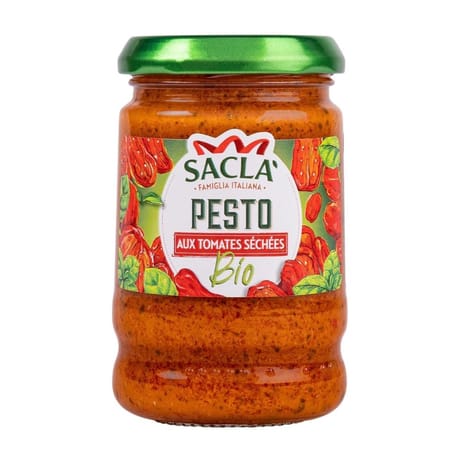 Sacla sauce pesto aux tomates séchées bio 190g