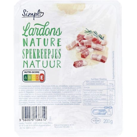 Simpl lardons nature 200g