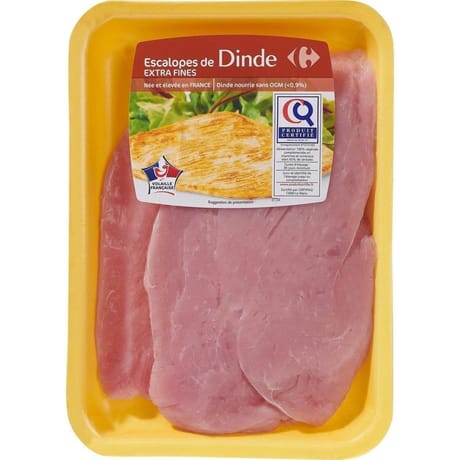 Carrefour escalope de dinde extra fines
