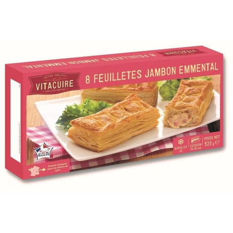 Feuilletés jambon emmental 65g x 8p