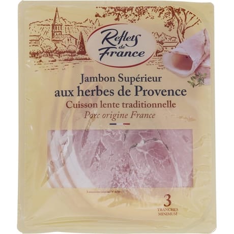 Reflet de France jambon supérieur aux herbes de Provence 3 tranches 180g