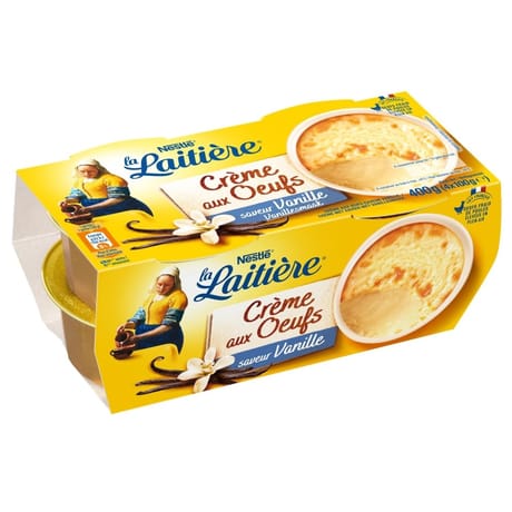 La Laitière Crème aux oeufs saveur vanille 4x100g