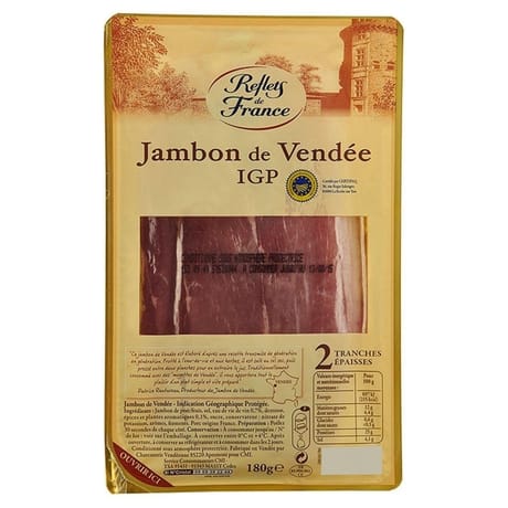 Reflets de France jambon de Vendée igp 2 tranches épaisses 180g