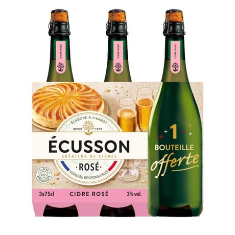 Ecusson délicat rose 3x75cl