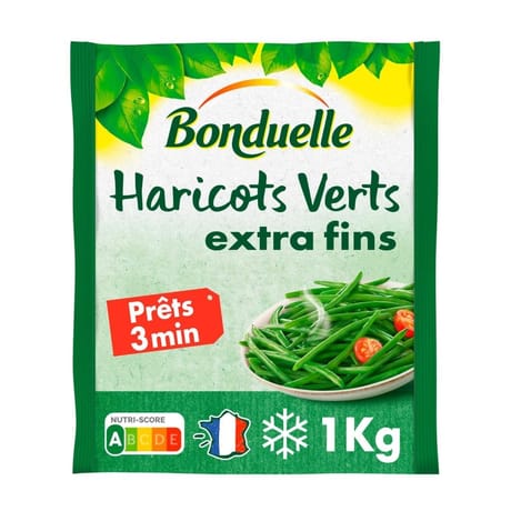 Bonduelle haricots verts extra fins précuit vapeur 1kg