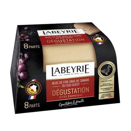 Labeyrie bloc de foie gras de canard du Sud-Ouest 285g barquette dégustation