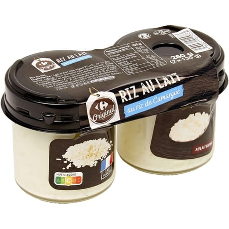 Carrefour original riz au lait nature 2x130g
