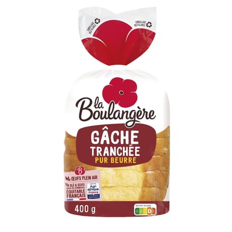 La Boulangère gâche tranchée pur beurre 400g