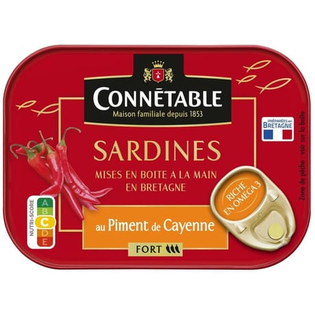 Connetable 1/5 sardines à l'huile d'olive et piment de cayenne 135g