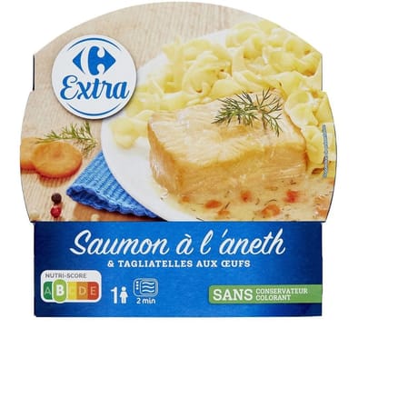 Carrefour extra plat cuisiné saumon tagliatelle 300g
