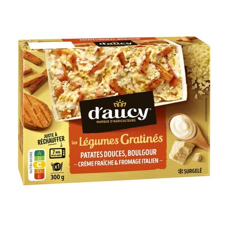 D'aucy légumes gratinés papates douces & boulgour 300g