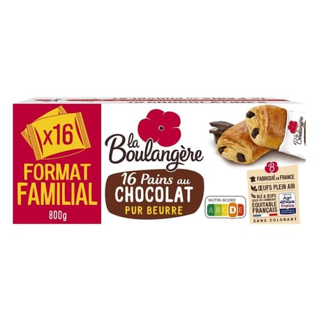 La Boulangère 16 pains au chocolat 800g