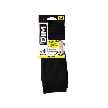 4 paires de mi bas mousse 27D écodim Dim NOIR 0HZ 35\41