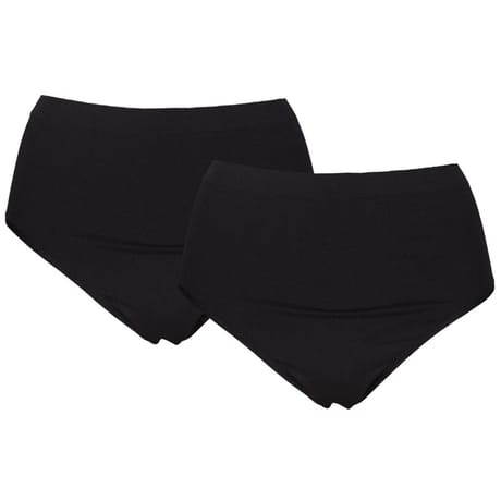 Lot de 2 culottes unies "sans coutures cotés" NOIR X2 T54\56