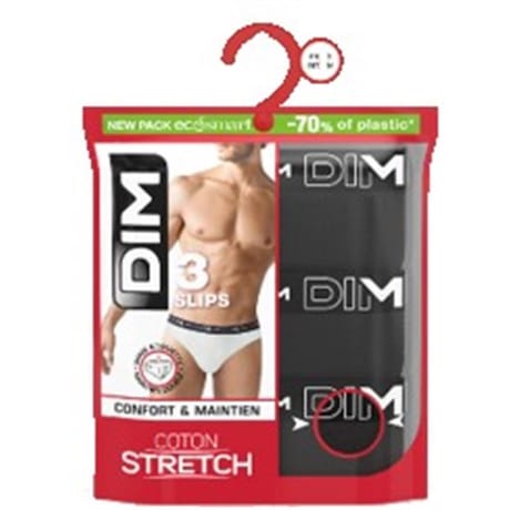 Lot de 3 slips homme ligne Coton Stretch Dim NOIR  - 0HZ T6