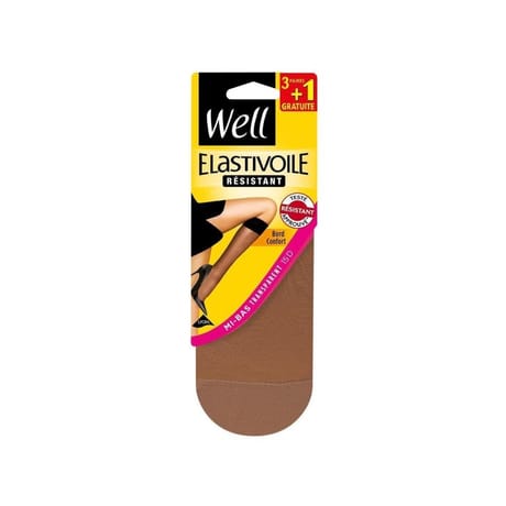 Lot de 4 paires de mi bas élastivoile 3+1 offert Well IBIZA TU