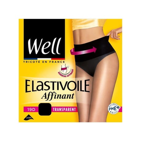 Collant transparent affinant 19D élastivoile Well NOIR T1