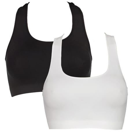 Brassière unie sport "sans coutures côtés" NOIR T50\52