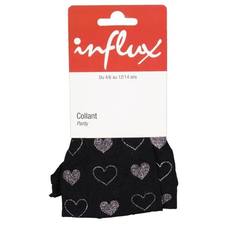 Collant fantaisie enfant noir coeurs Influx NOIR 12\14 ANS