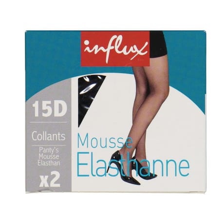2 collants mousse élasthanne Influx NOIR T6