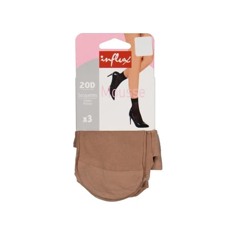 3 paires de socquettes mousse 20D SABLE TU