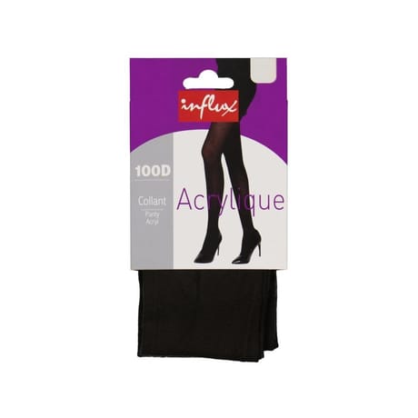 Collant uni acrylique Influx 100D NOIR T46\48