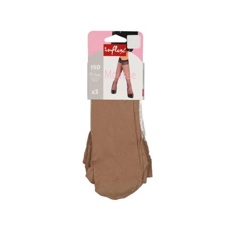 3 paires de mi-bas mousse 15D SABLE TU