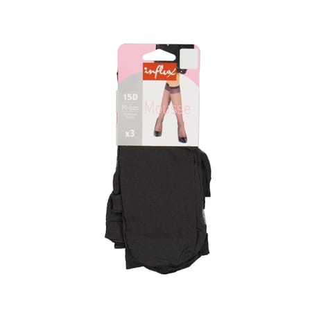 3 paires de mi-bas mousse 15D ANTHRACITE TU