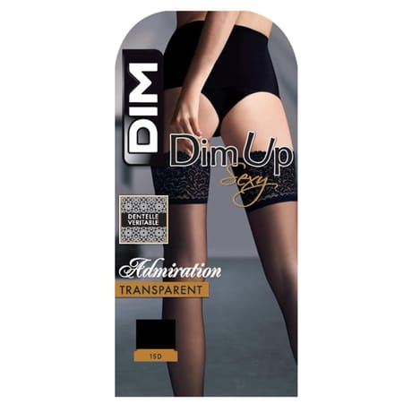 Bas qui tient seul dim up sexy admiration transparent 15D x1 NOIR 0HZ T4