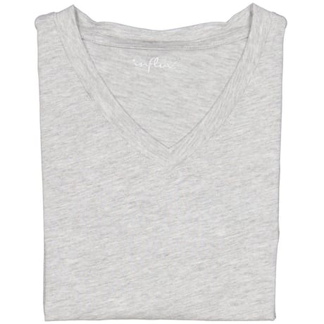 Tee-shirt col V manches courtes homme GRIS CHINE XL