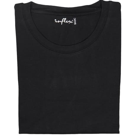 Tee shirt col ras du cou manches courtes grande taille NOIR XXXXL