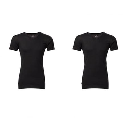 Lot de 2 tee shirts manches courtes col rond noir homme NOIR/NOIR T8