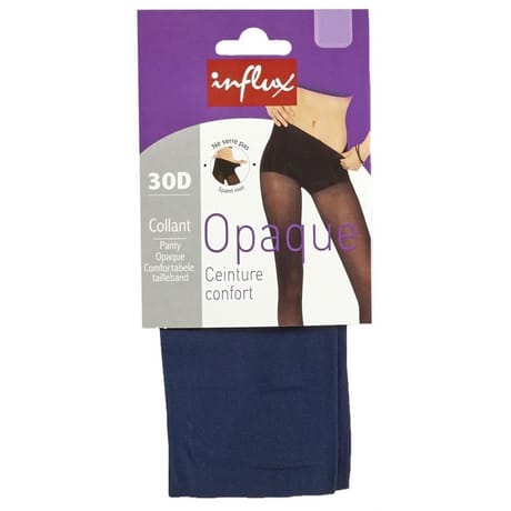Collant opaque ceinture confort influx 30D MARINE T5-6