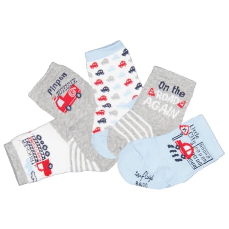 5 paires de mi chaussettes fantaisies bébé BLEU/ROUGE 24\26