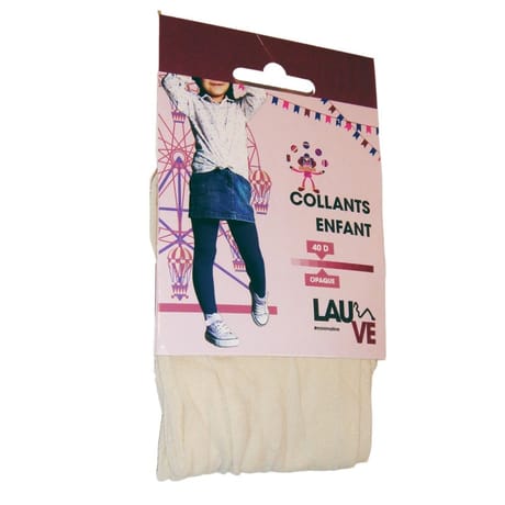 Collant opaque enfant Lauve ECRU 10/12 ANS