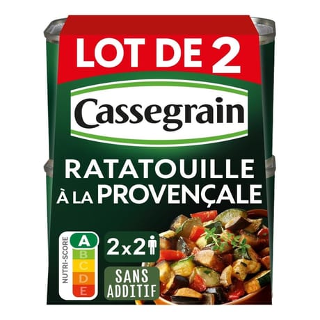 Cassegrain ratatouille cuisinée à la provençale à l'huile olive extra vierge 2% 760g