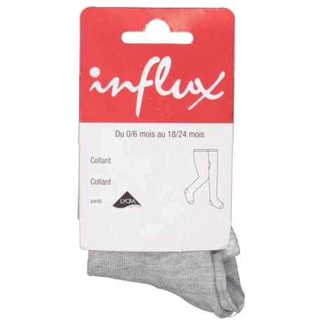 Collant uni coton bébé Influx GRIS 0/6 MOIS