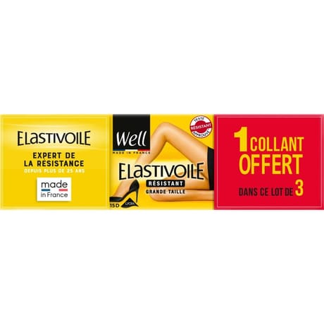 Lot de 3 collants élastivoile 2+1 offert Well IBIZA T6