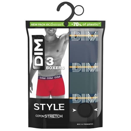 Lot de 3 boxers homme Powerful Dim 96A BLEU/VERT/NOIR T5
