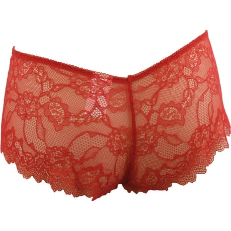 Shorty tout dentelle uni ROUGE T46\48