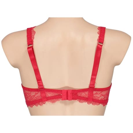 Soutien-gorge armature micro dentelle uni ligne Jorianne ROUGE 90D