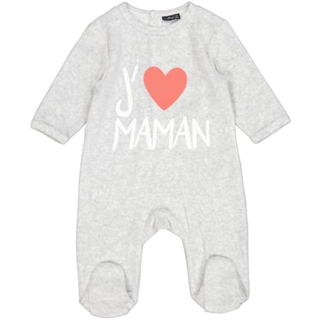 Dors bien j'aime maman papa bébé garçon GRIS CHINE MAMAN 6MOIS