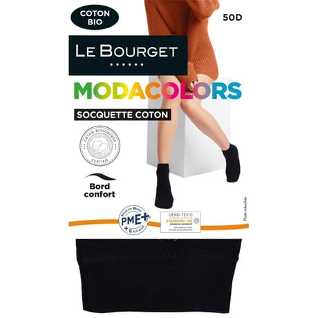 Socquettes coton bio Modacolors Le Bourget NOIR 500 TU