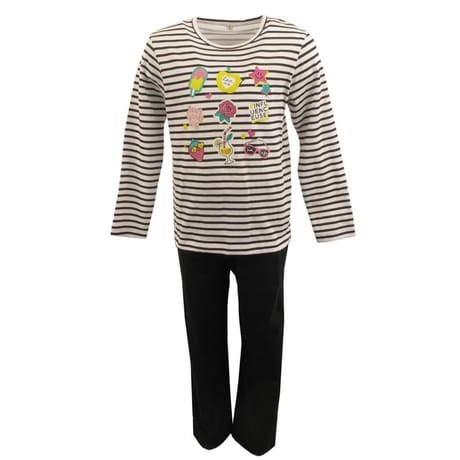 Pyjama long manches longues RAYE NOIR 6ANS