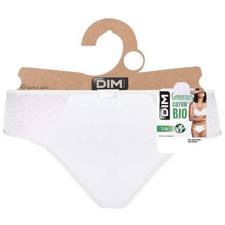 Slip ligne Generous Coton Bio Dim 0HY BLANC T42