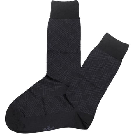 Paire de mi chaussettes fantaisies homme fil d'Ecosse NOIR T43\46
