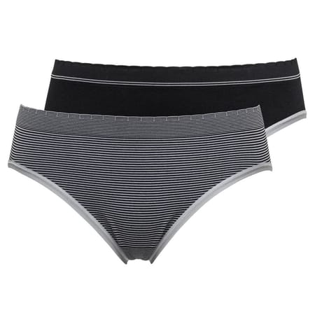 Lot de 2 slips ligne Zen Attitude Billet Doux CQH NOIR + NOIR/GRIS T46\48