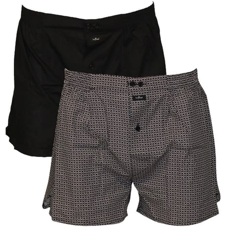 Lot de 2 caleçons fantaisie imprimé ceinture classique Influx IMP INCA/UNI NOIR T3